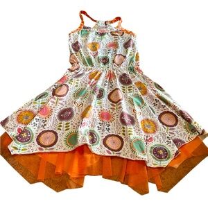 Matilda Jane 435 girls size 8 Colorful Floral Sleeveless Dress EUC